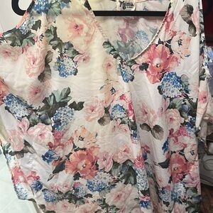 Show Me Your MuMu Floral Blouse - Pink, Blue, Green